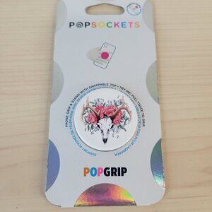 POPSOCKETS Deer Skull Boho Rose Bouquet White Swappable Pop Phone Grip Stand NEW